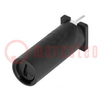 Fuse holder; cylindrical fuses; THT; 5x20mm; -40÷85°C; 6.3A; black