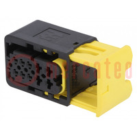 Connector: automotive; female; plug; for cable; PIN: 10(4+6); black