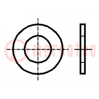 Arandela; redonda; M1; D=2,5mm; h=0,3mm; acero; Cobertura: zinc