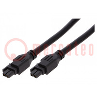 Cable; Mega-Fit; female; PIN: 2; Len: 2m; 18A; Insulation: PVC; 12AWG