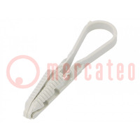 Cable strap clip; ØBundle : 3÷13mm; W: 4mm; polyamide; light grey
