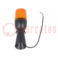 Segnalatore: luminoso-acustico; 12÷24VDC; 12÷24VAC; LED; giallo