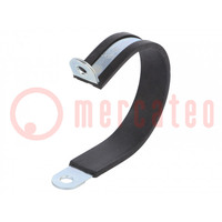 Fixing clamp; ØBundle : 60mm; W: 20mm; steel; Cover material: EPDM