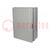 Enclosure: wall mounting; X: 511mm; Y: 711mm; Z: 253mm; ABS; grey