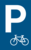Parkplatzschild - P / Fahrrad, Weiß/Blau, 40 x 25 cm, Aluminium, Lackiert
