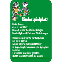 Modellbeispiel: Hinweisschild, Kinderspielplatz. Liebe Kinder ... (Art. 52.5470)