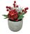 Artificial Silk Christmas Rose with Berries Display - 18cm, Red
