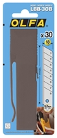Olfa LBB-30B Pack de 30 cuchillas troceables negras Excel Black de 18 mm en caja de plástico con clip