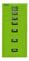Bisley MultiDrawer™, 29er Serie, DIN A4, 8 Schubladen, grün