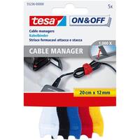 tesa ON&OFF Cable Manager bunt 5 St. 20cm 12mm