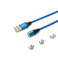 Savio CL-157 USB kábel 2 M USB 2.0 USB A USB C/Micro-USB B/Lightning Kék