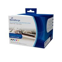 MediaRange MRET128 cartuccia d'inchiostro 5 pz Resa standard Nero per foto, Ciano per foto, Magenta per foto, Giallo foto