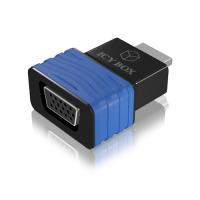 ICY BOX IB-AC516 HDMI VGA Czarny, Niebieski