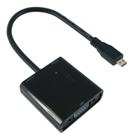 Value 12.99.3118 video átalakító kábel 0,15 M VGA (D-Sub) HDMI D-típus (Micro) Fekete