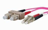 METZ CONNECT 151S1EOJO10E kabel optyczny 1 m 2x SC 2x LC OM4 Różowy