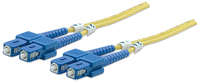 Intellinet Fiber Optic Patch Cable, OS2, SC/SC, 2m, Yellow, Duplex, Single-Mode, 9/125 µm, LSZH, Fibre, Lifetime Warranty, Polybag