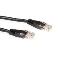 ACT Zwarte 1 meter LSZH UTP CAT6 patchkabel met RJ45 connectoren