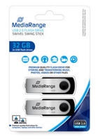 MediaRange MR911-2 USB flash meghajtó 32 GB USB A típus 2.0 Fekete, Ezüst