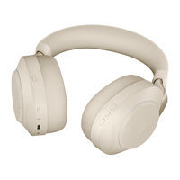Jabra Evolve2 85, UC Stereo Zestaw słuchawkowy Przewodowy i Bezprzewodowy Opaska na głowę Biuro/centrum telefoniczne USB Type-C Bluetooth Beżowy