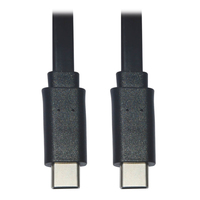 Tripp Lite U040-003-C-FL USB-C Flat Cable (M/M), USB 2.0, Black, 3 ft. (0.91 m)