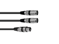 Omnitronic 30225203 cable de audio 0,5 m XLR (3-pin) 2 x XLR (3-pin) Negro