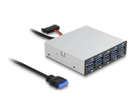 DeLOCK 64208 Schnittstellen-Hub USB pin header (19 pin) 5000 Mbit/s Schwarz, Grau