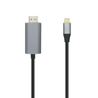 AISENS Cable conversor USB-C a HDMI 4K@60HZ, USB-C/M-HDMI/M, Negro, 1.8m