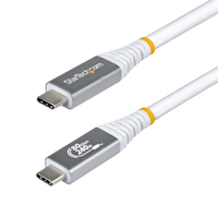 StarTech.com 1,5m USB4 Kabel, 80Gbps, USB-IF-zertifiziertes USB-C Ladekabel, 240W PD, 8K 120Hz/4K 240Hz DP2.1 DP80 Monitorkabel, Thunderbolt 4 Kompatibel - Weißes Dockingstation...