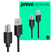 PREVO USBA-USBB-2M USB cable USB 2.0 Black