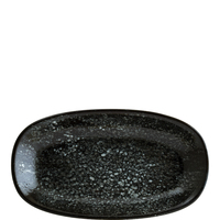 Bonna Cosmos Black Gourmet Platte oval 24x14cm, Envisio Digitaldruck, schwarz,