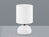 LED Tischleuchte Keramik Weiß runder Stofflampenschirm in Weiß Ø14cm