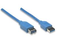 MANHATTAN USB Kabel A -> A St/Bu 2.00m blau Verl.