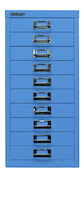 Bisley MultiDrawer™, 29er Serie, DIN A4, 10 Schubladen, Farbe blau