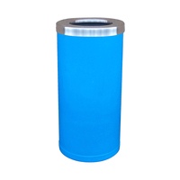 Colonial Litter Bin - 70 Litre - Stainless Steel Flip Top Lid - Light Blue
