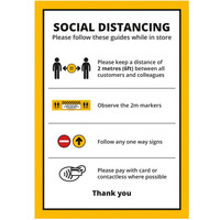 Social Distancing A2 Poster - Retail & Commercial - Multipack - Pack of 100 Posters