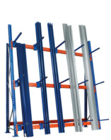 Grundregal Profillager-Regal 3000 x 2700 x 700 mm (HxBxT), blau/verzinkt/RAL 2004, 3 Ebenen