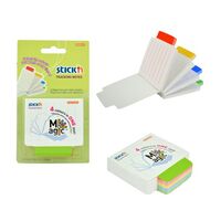 Stickn Magic Tracking Notes 70x70mm Ruled 100 Sheets White with Coloured Tab