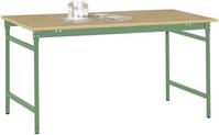 Manuflex BB3015.6011 Helyhez kötött BASIS oldalsó asztal multiplex asztallapokkal zöld alapon, RAL 6011, szélesség nagysága: 1000 x 600 x 780 mm Rezedazöld