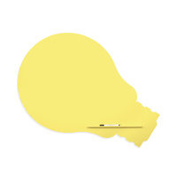 PIZARRA SKIN SHAPE IDEA FORMA DE BOMBILLA COLOR RAL 1016 AMARILLO AZUFRE escala de amarillos MAGNÉTICA MODULAR 100x150cm