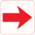 Piktogramm - Richtungspfeil, gerade, Rot, 10 x 10 cm, PVC-Folie, Selbstklebend