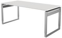 Schreibtisch, BxTxH 1800x800x680-820 mm, Kufen-Gestell alusilber, Schwebeplatte