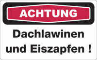 Focus-Schild - ACHTUNG<br>Dachlawinen und Eiszapfen!, Rot/Schwarz, 20 x 30 cm