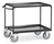 fetra® Tischwagen mit Stahlblechwannen "GREY EDITION", 2 Ladeflächen 850 x 500 mm, öldicht, Rand 40 mm