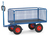 fetra® Handpritschenwagen, Ladefläche 1600 x 900 mm, 4 Drahtgitterwände 600 mm, Zugöse, Vollgummiräder