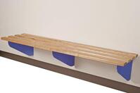 Classic aero wall mounted cantilever changing room bench, 1000mm wide, blue brackets