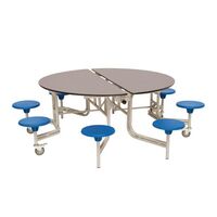8 seat round mobile folding dining tables