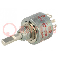 Switch: rotary; Pos: 10; 0.25A/125VAC; 0.25A/28VDC; Poles number: 1