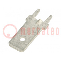 Connector: vlak; 6,4mm; 0,8mm; mannelijk; THT; messing; vertind