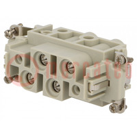 Connector: HDC; contact insert; female; EPIC POWER K; PIN: 6(4+2)