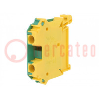 Conector: de carril; 0,5÷10mm2; vías: 1; bornas: 2; amarillo-verde